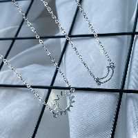 گردنبند ست دوستی مدل خورشید و ماه استیل رنگ ثابت 