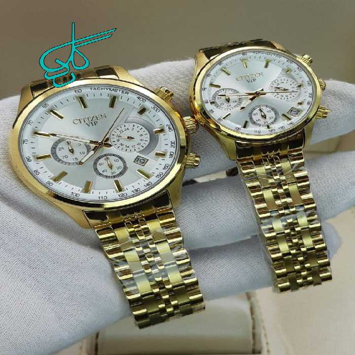 خرید ست ساعت زنانه و مردانه سیتیزن سه موتوره فعال موتور ژاپن کیفیت عالی جنس استیل رنگ ثابت کد 2115458 - ردگل