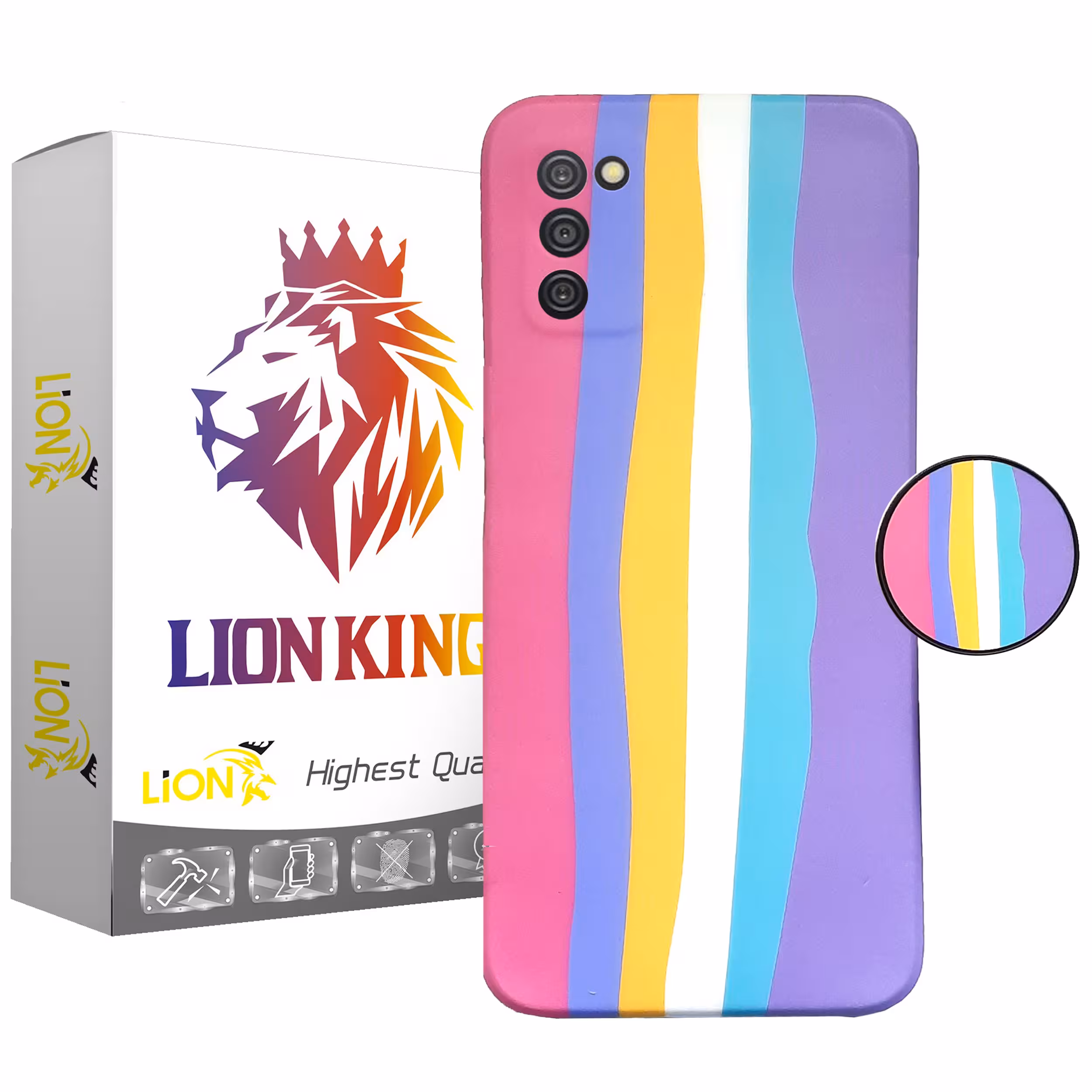 کاور لاین کینگ مدل IMD RANGINKAMAN مناسب برای گوشی موبایل سامسونگ Galaxy A03S به همراه پایه نگهدارنده