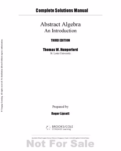 خرید و دانلود نسخه کامل کتاب Abstract Algebra: An Introduction - Complete Solutions Manual