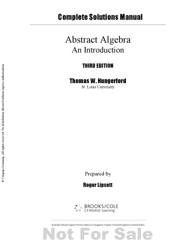 خرید و دانلود نسخه کامل کتاب Abstract Algebra: An Introduction - Complete Solutions Manual