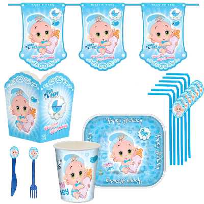 مجموعه 80 عددی تم تولد طرح نی نی پسر مدل RS30