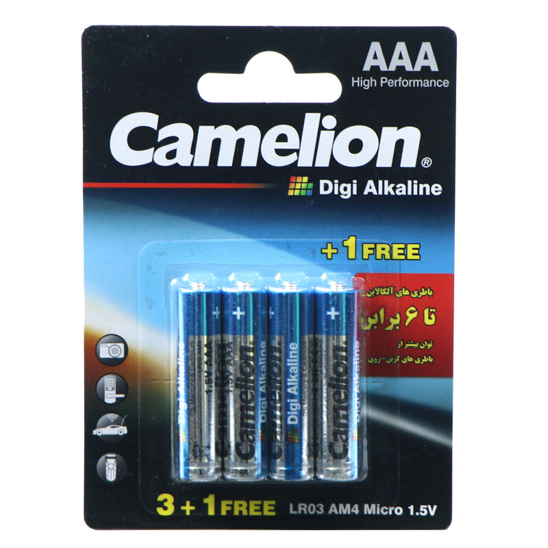 باتری نیم قلمی 4 تایی Camelion Digi Alkaline 1.5v AAA