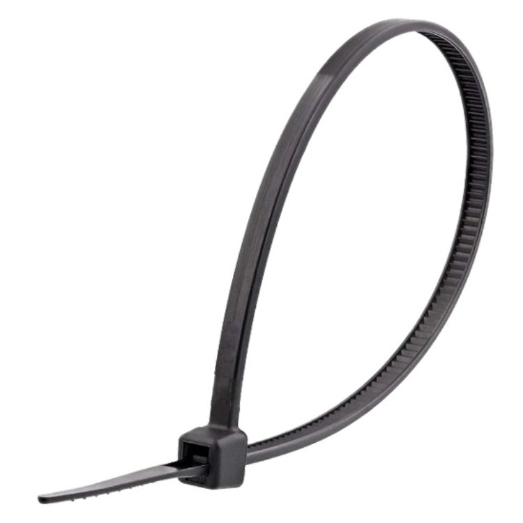 بست کمربندی مشکی سایز 25سانت بسته ده عددی