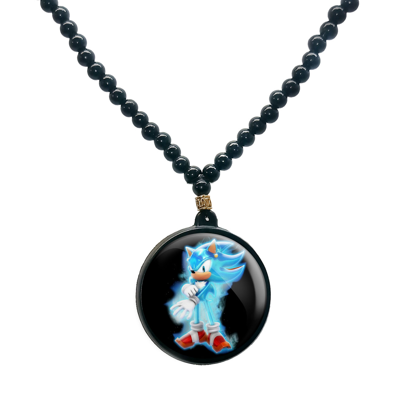 گردنبند پرمانه طرح سونیک کد pmd.14920 مدل دو طرفه