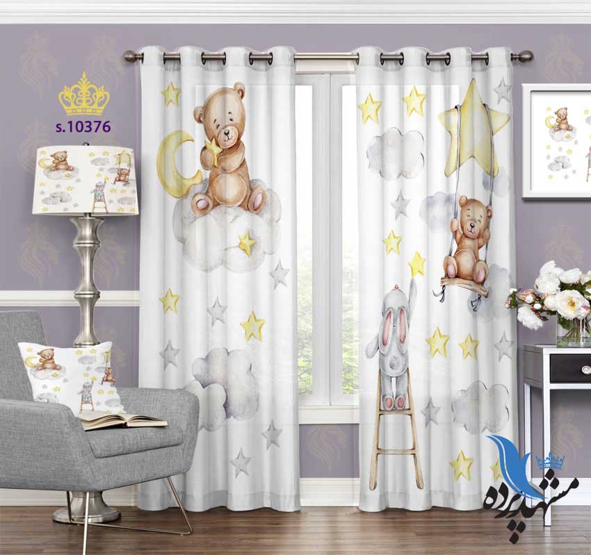 پرده پانچ کودکانه طرح خرس S10376