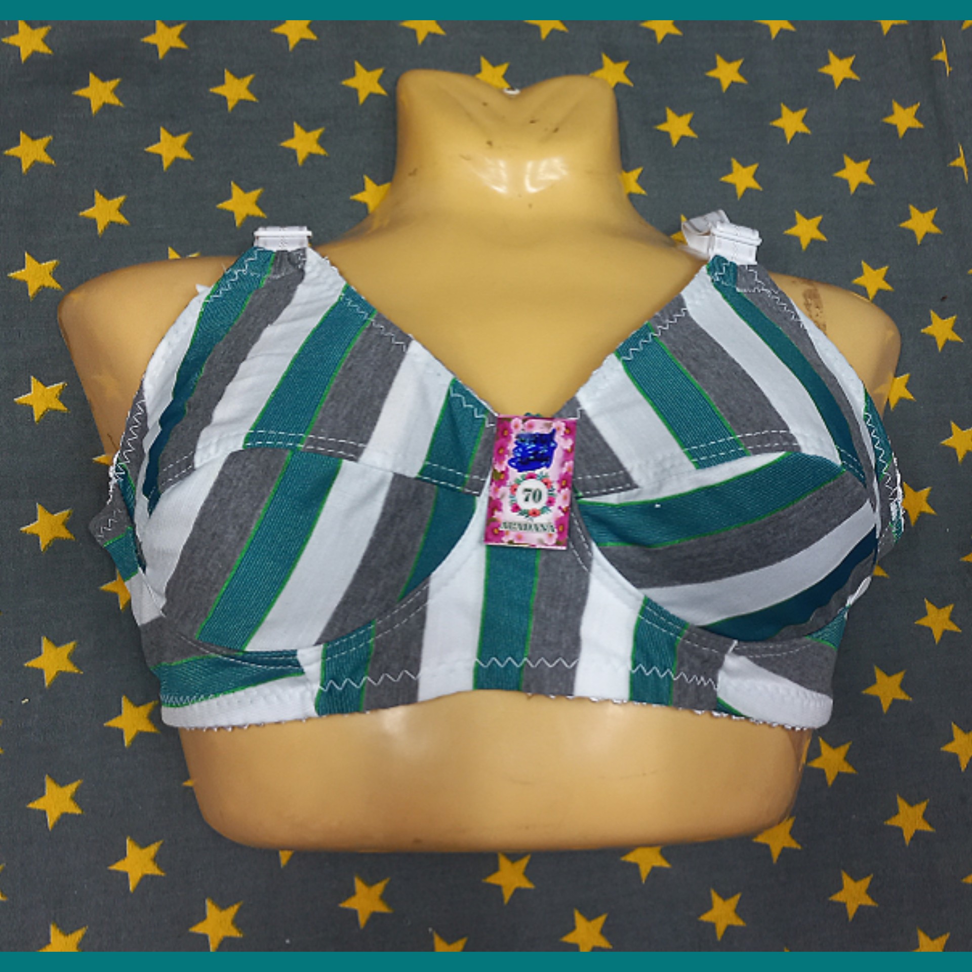 سوتین زنانه  مدل راه راه دولایه دارای سایزبندی 70تا85 