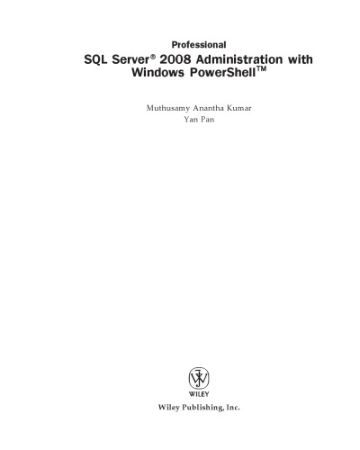 خرید و دانلود نسخه کامل کتاب Microsoft SQL Server 2008 Administration with Windows PowerShell