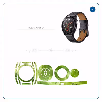 برچسب ماهوت طرح Green-Crystal-Marble مناسب برای ساعت هوشمند هوآوی Watch GT