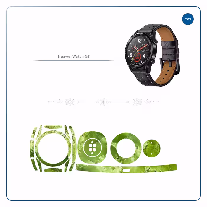 برچسب ماهوت طرح Green-Crystal-Marble مناسب برای ساعت هوشمند هوآوی Watch GT