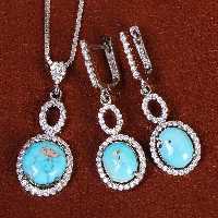 نیم ست فیروزه زنانه کد 21055 - جواهری مشاهیر