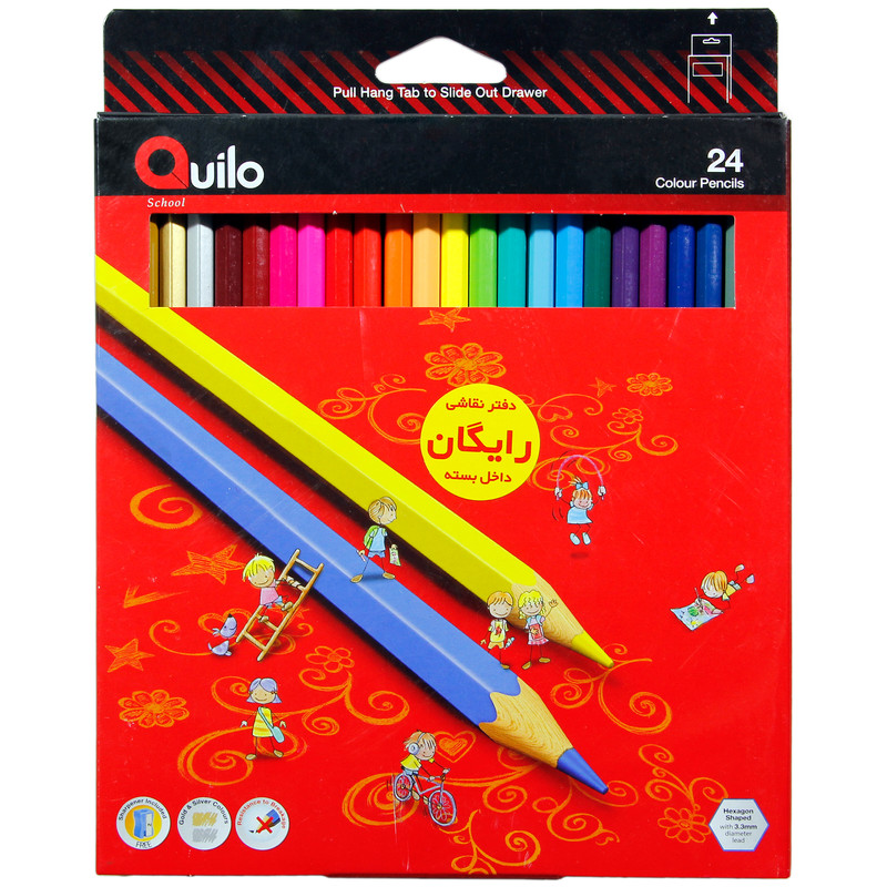 مداد رنگی 24 رنگ مقوایی کوییلو کد 634004