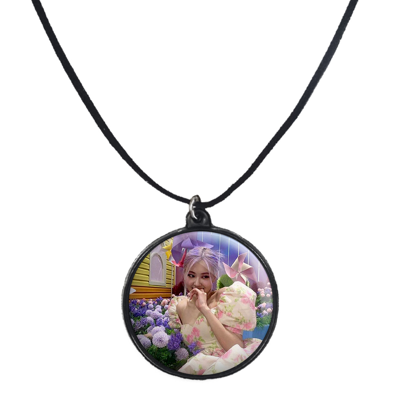 گردنبند پرمانه طرح بلک پینک کد pmb.18101 مدل دو طرفه