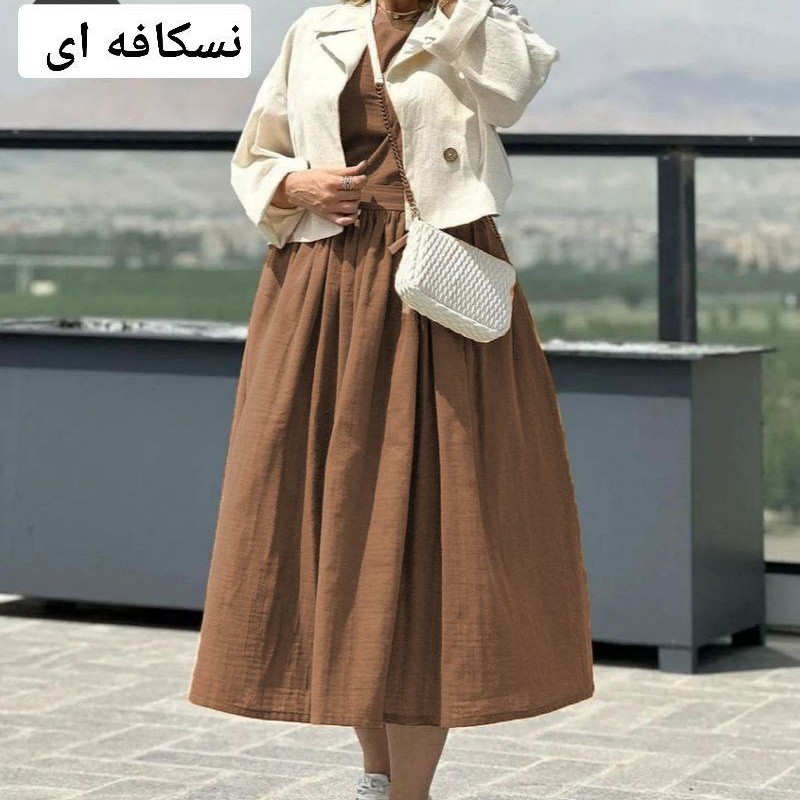 ست کت و سارافون دو تیکه فری سایز با رنگبندی جذاب