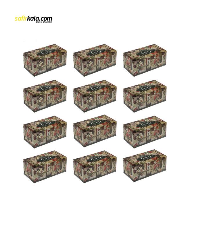 دستمال کاغذی 100 برگ گلریز مدل شقایق بسته 12 عددی