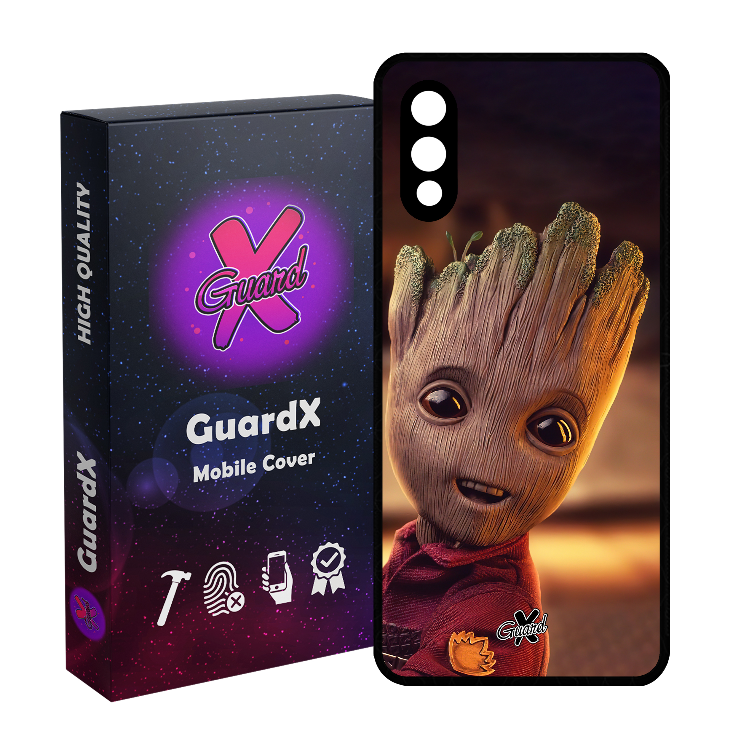 کاور گارد ایکس طرح Groot مدل Glass10479 مناسب برای گوشی موبایل سامسونگ Galaxy A02 / M02