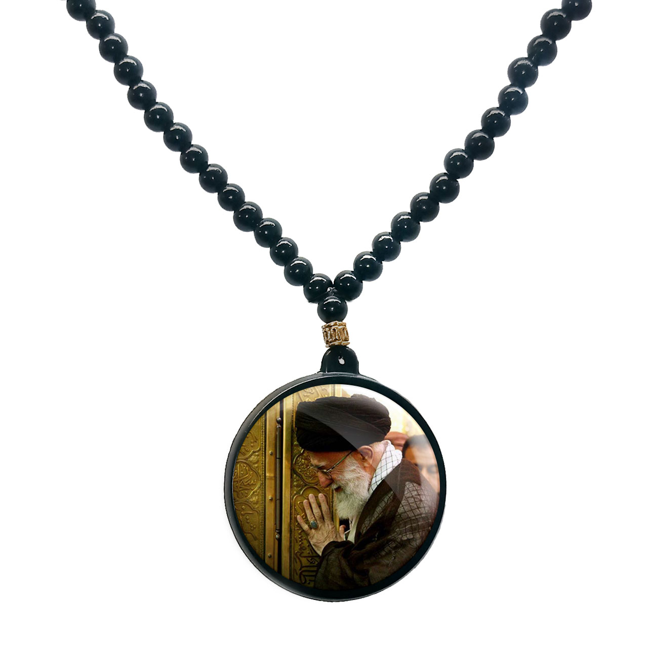 گردنبند پرمانه طرح تصویر  آیت الله خامنه ای کد pmd.11718 مدل دو طرفه