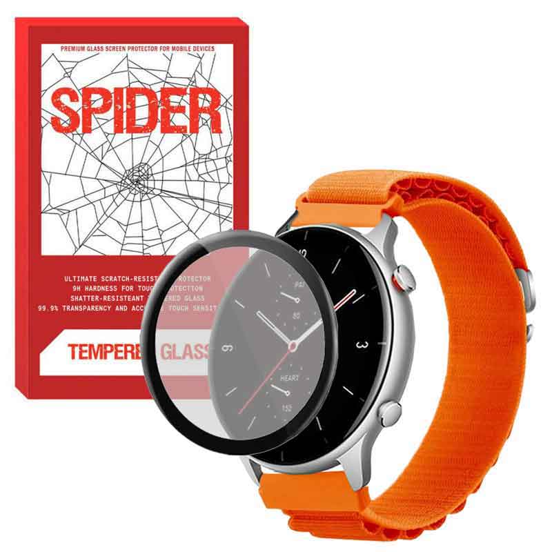 بند اسپایدر مدل LOOP ALPINE مناسب برای ساعت هوشمند آمیزفیت GTR 2e به همراه محافظ صفحه نمایش