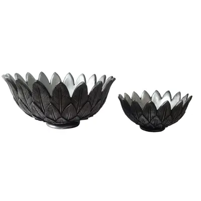 ظرف دکوری لیلپار مدل برگ DKH-B019 B مجموعه 2 عددی