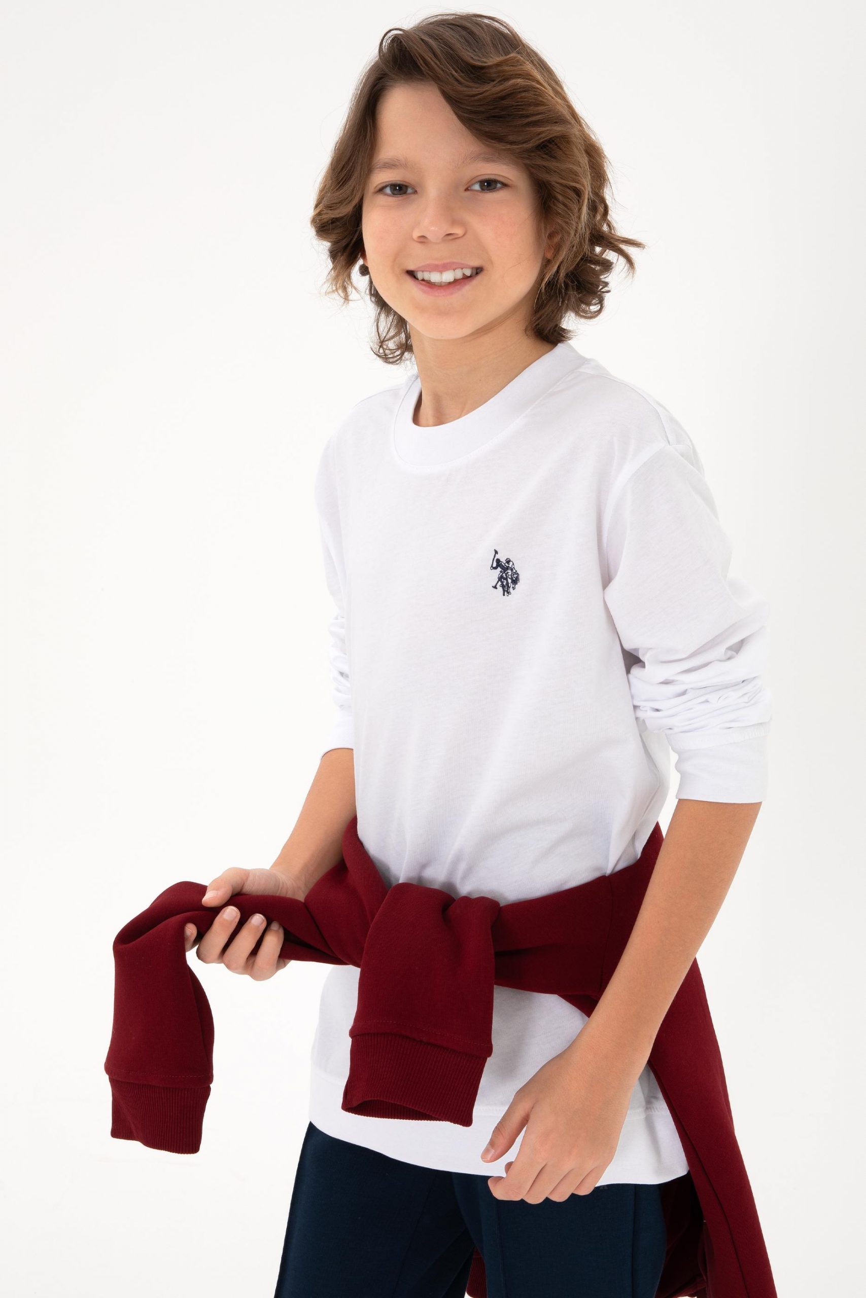 سویشرت پسرانه سفید یو اس پولو - فروشگاه لباس شهرمون