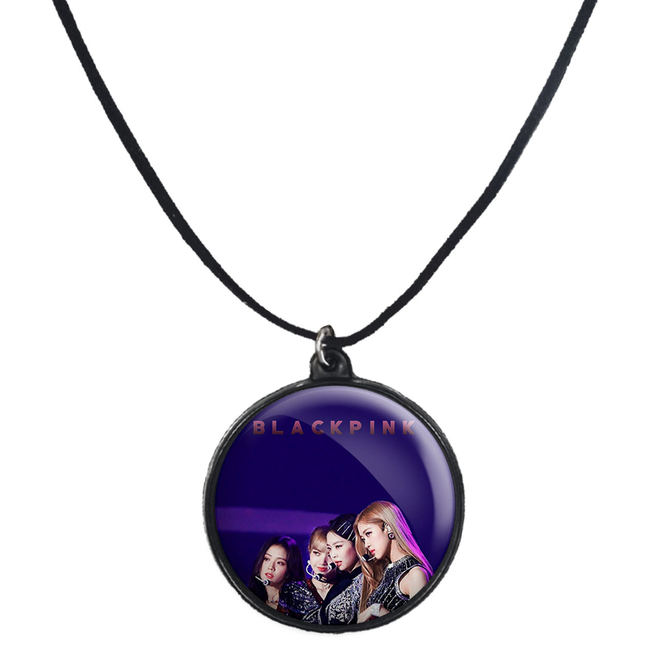 گردنبند پرمانه طرح بلک پینک کد pmb.17862 مدل دو طرفه