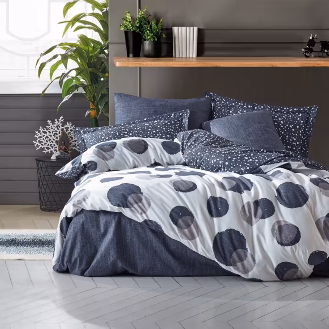 سرویس روتختی کاتن باکس مدل Modern Orva Indigo تک نفره 3 تکه