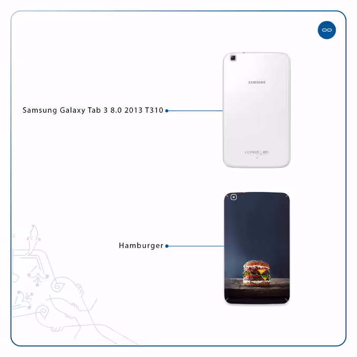 برچسب پوششی ماهوت مدل Hamburger مناسب برای تبلت سامسونگ Galaxy Tab 3 8.0 2013 T310