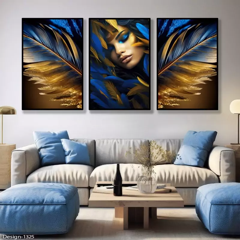 تابلو دکوراتیو  آرامش زندگی سه تیکه منظم | دنیای قاب