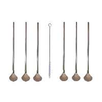 قاشق شربت خوری مدل نی دار کد 1005 به همراه فرچه مجموعه 7 عددی