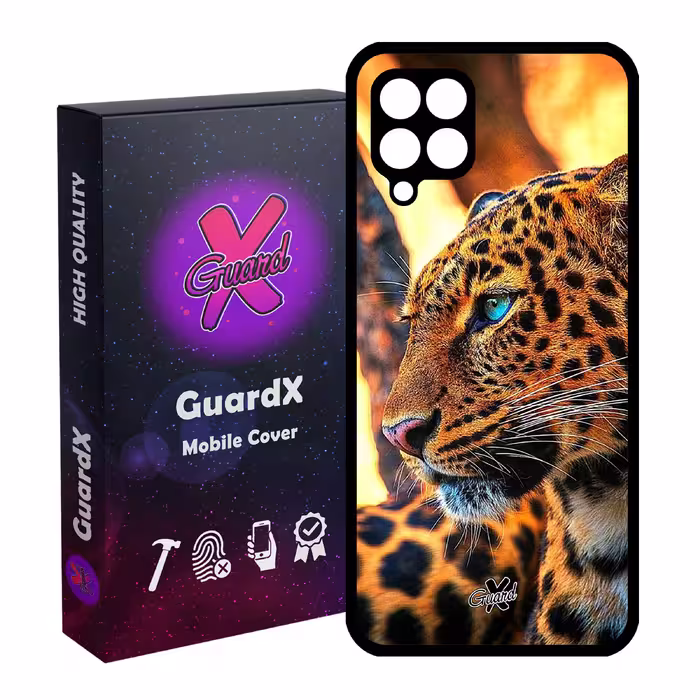 کاور گارد ایکس طرح پلنگ مدل Glass10237 مناسب برای گوشی موبایل سامسونگ Galaxy A22 4G