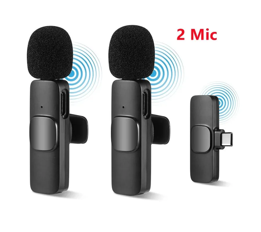 میکروفن یقه ای بی سیم مدل K9 Dual Type-C بسته 2 عددی