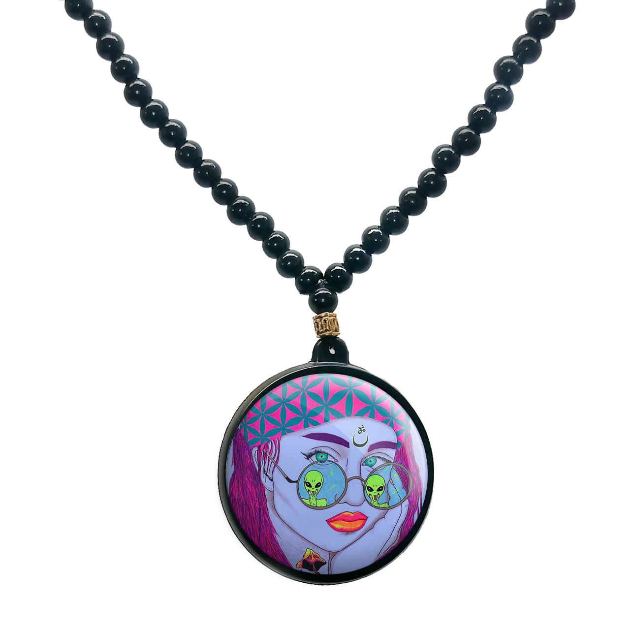 گردنبند پرمانه طرح دخترونه کد pmd.4671 مدل دو طرفه