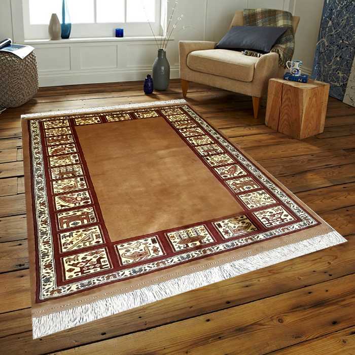 فرش دستبافت دو و نیم متری طرح کف ساده کد AA388