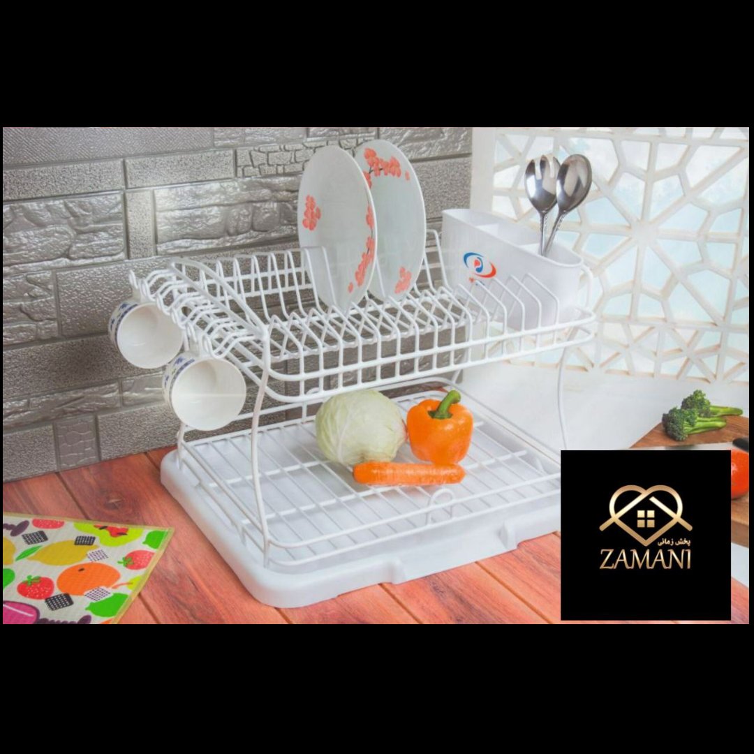 جا ظرفی سفید دو طبقه بزرگ