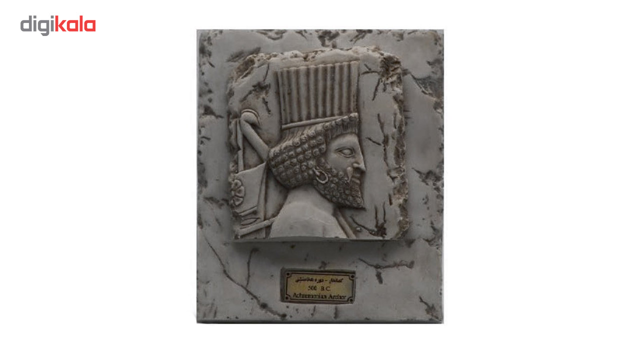 مجسمه تندیس و پیکره شهریار مدل تابلو سنگی کماندار کد MO2710