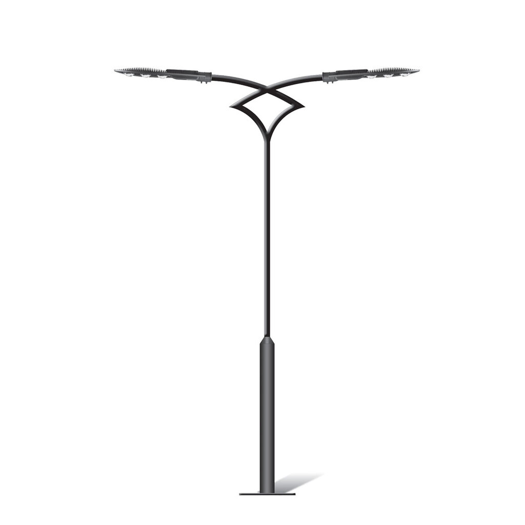چراغ خیابانی 100وات دو شعله ایستاده شعاع مدل SH-ST7162 با صفحه و بولت