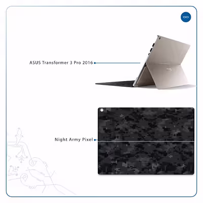 برچسب پوششی ماهوت مدل Night-Army-Pixel مناسب برای تبلت ایسوس Transformer 3 Pro 2016