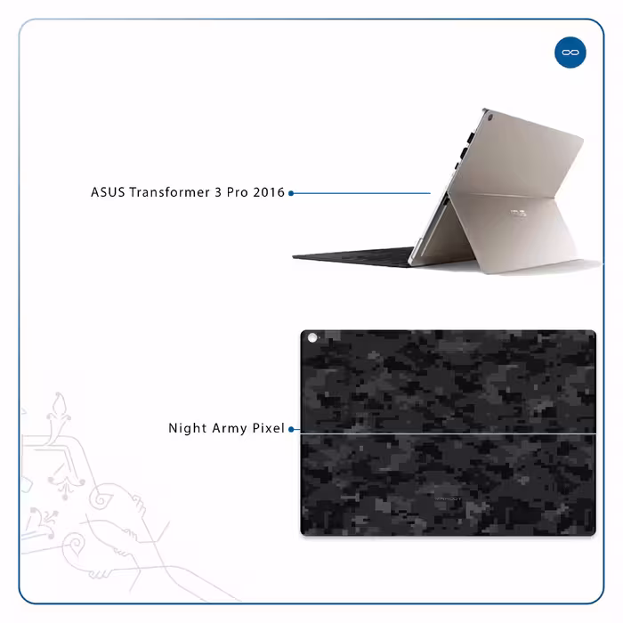 برچسب پوششی ماهوت مدل Night-Army-Pixel مناسب برای تبلت ایسوس Transformer 3 Pro 2016