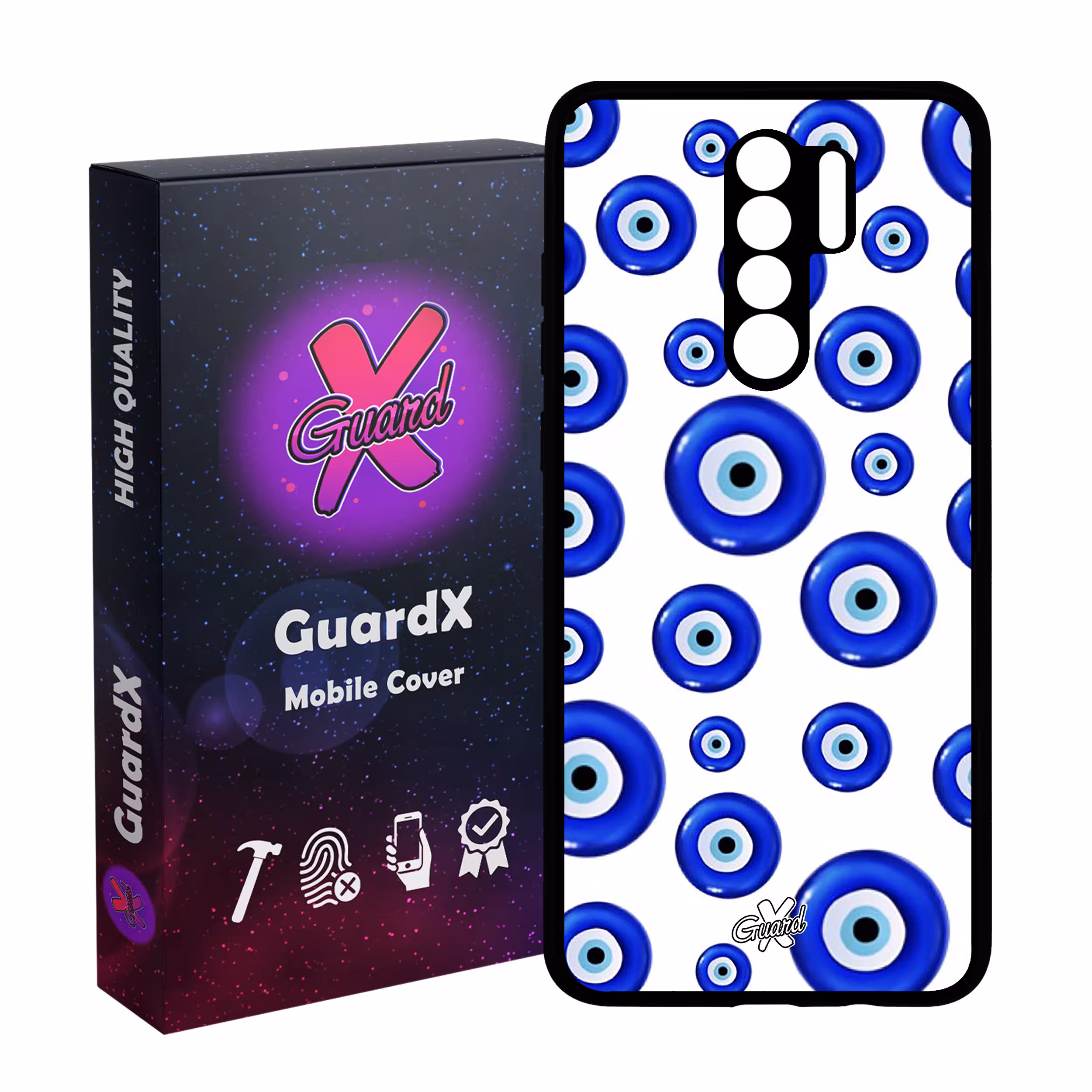 کاور گارد ایکس طرح چشم نظر مدل Glass10432 مناسب برای گوشی موبایل شیائومی Redmi 9/Redmi 9 Prime/Poco M2