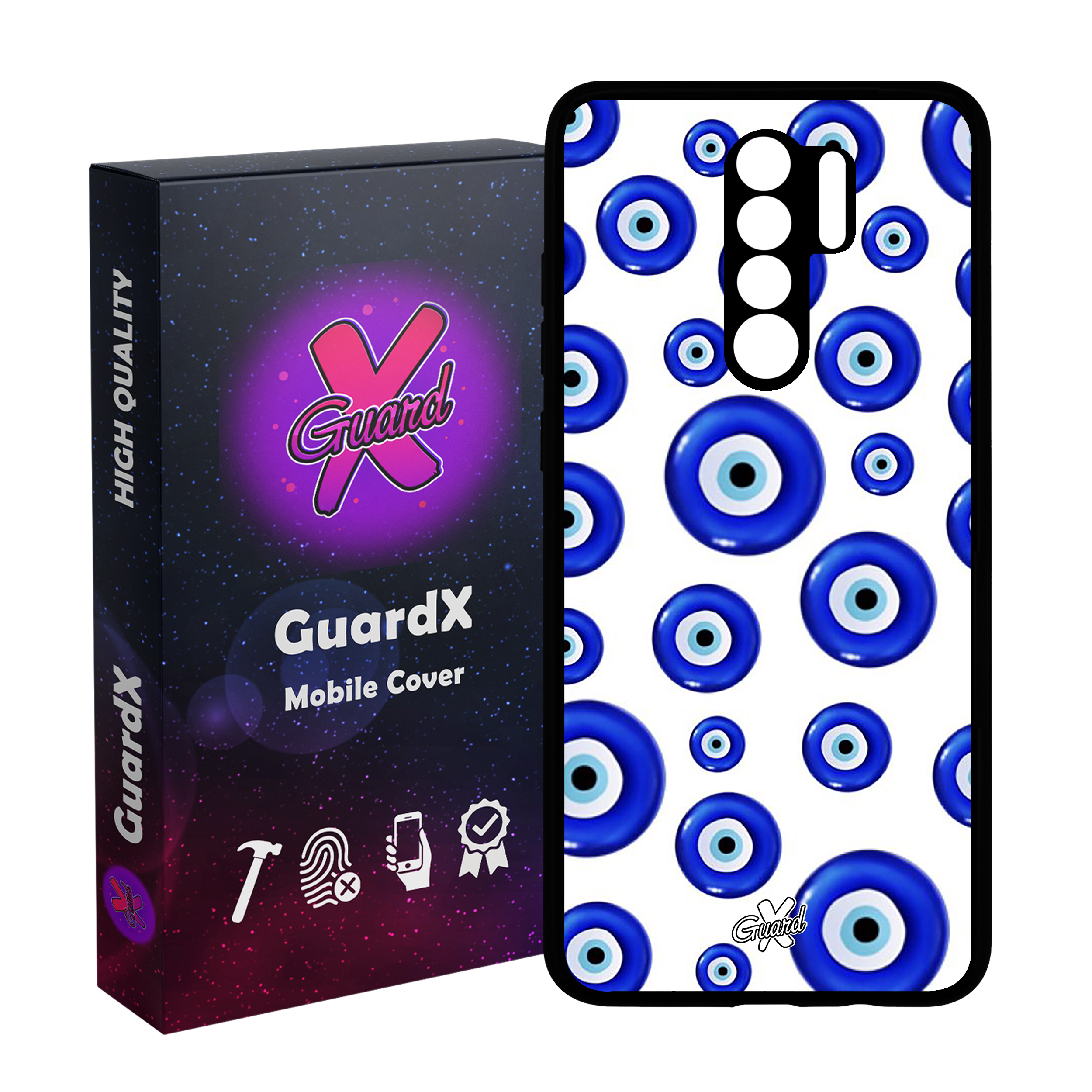 کاور گارد ایکس طرح چشم نظر مدل Glass10432 مناسب برای گوشی موبایل شیائومی Redmi 9/Redmi 9 Prime/Poco M2