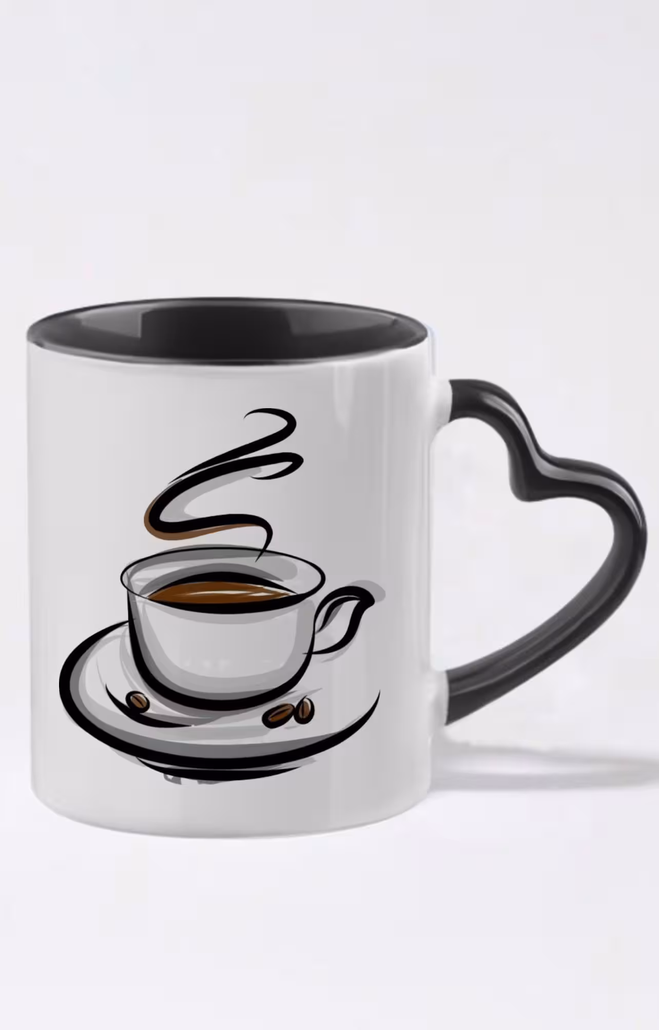 ماگ دسته قلبی رنگی طرح Coffee کد 10054