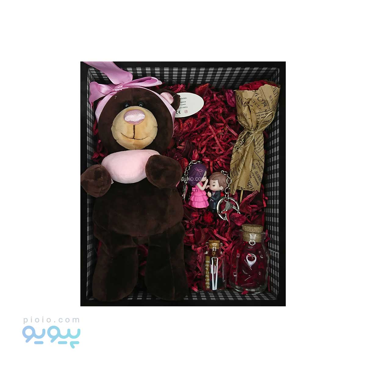 باکس ولنتاین با خرس قهوه ای