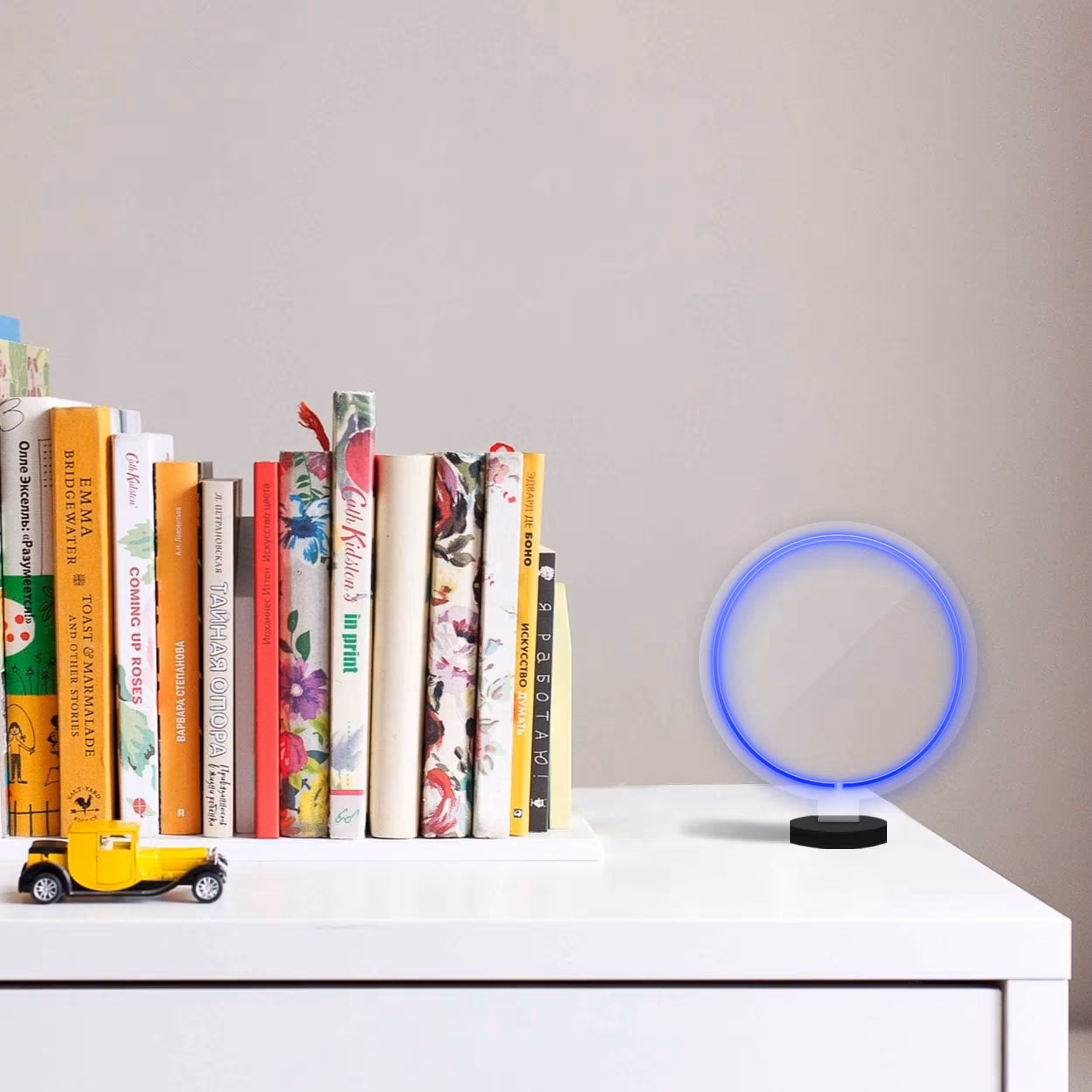 چراغ رومیزی ریموت دار مدل CIRCLE-GL_BL-GLASS