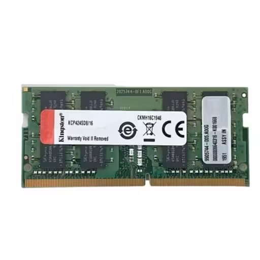 رم لپ تاپ DDR4 تک کاناله 2400 مگاهرتز کینگستون مدل KCP424SD8 ظرفیت 16 گیگابایت