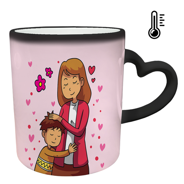 ماگ حرارتی مدل دسته قلبی طرح روز مادر کد 16