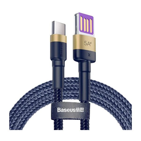 کابل USB به TYPE_C باسئوس فست شارژ Baseus Cafule HW Quick Charging Data cable USB Double-sided Blind Interpolation For Type-C 40W 1m Gold blue
