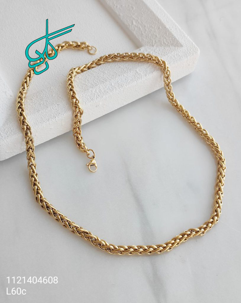 خرید گردنبند استیل بافت رنگ ثابت با کیفیت ضد حساسیت کد 1515315 - ردگل