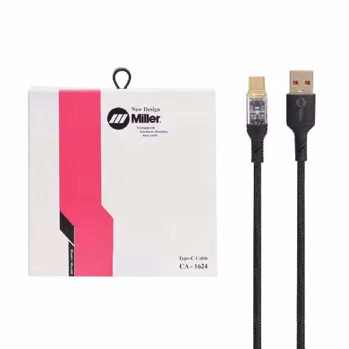 کابل شارژ تایپ سی سوپرفست میلر 6A نایلون بافت 60Wمدل CA-1624