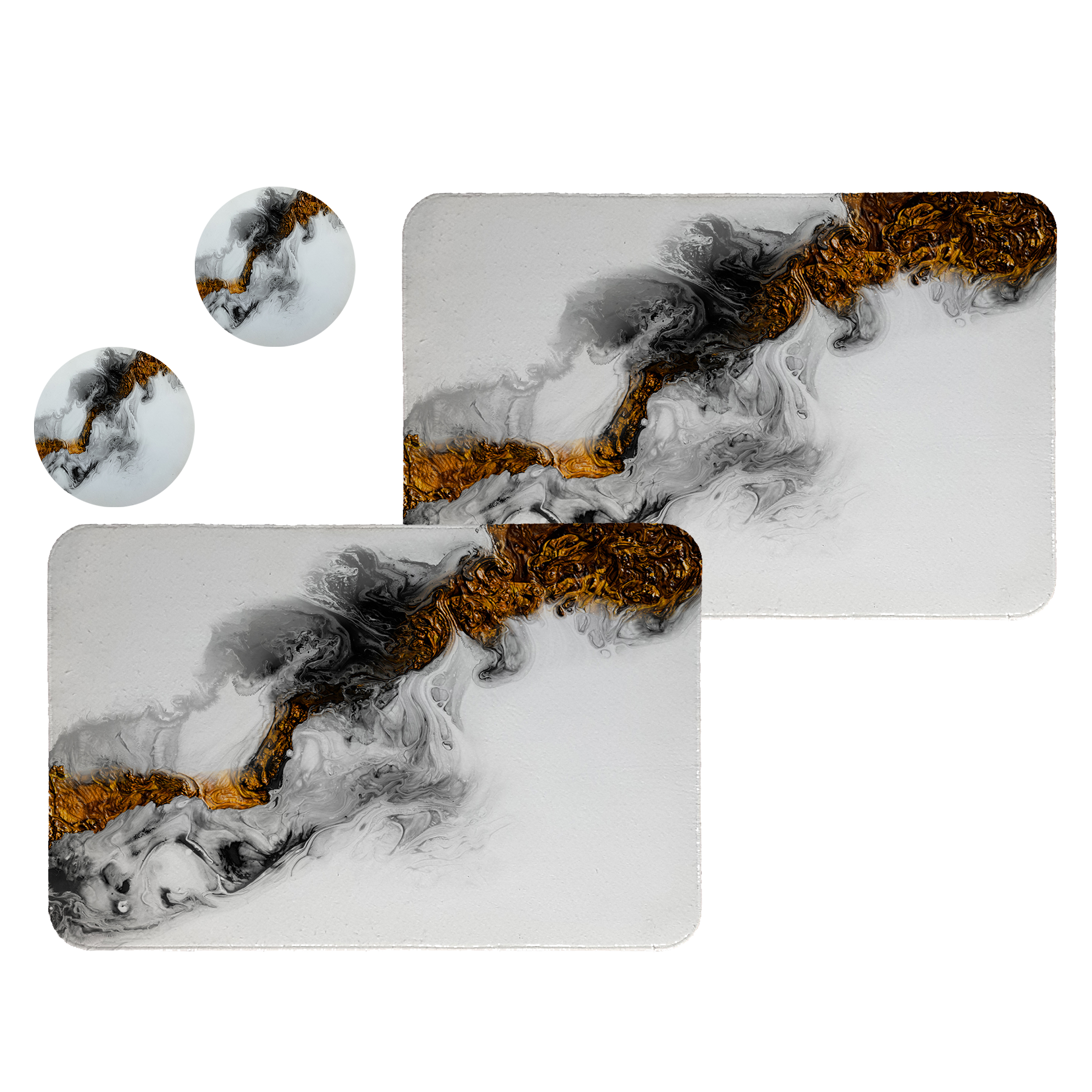 زیربشقابی طرح سنگ کد 8627 مجموعه 2 عددی همراه زیرلیوانی