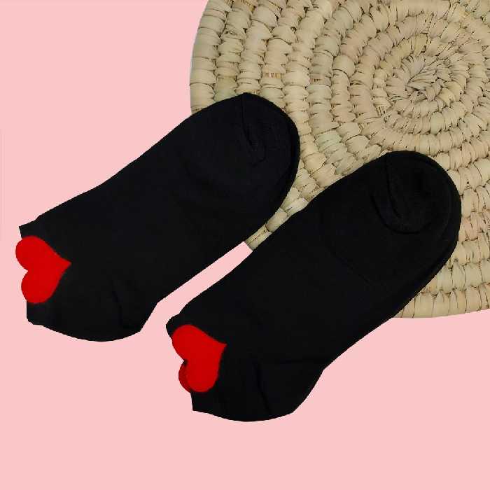 جوراب مشکی مچی قلبی کیفیت عالی شیک و با کلاس         